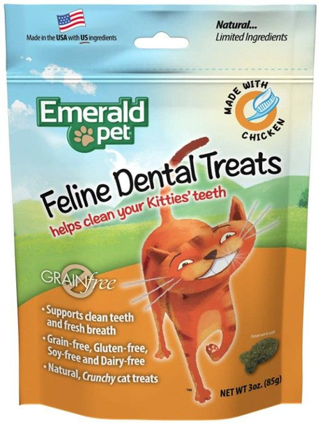 Emerald Pet Feline Dental Treats Chicken Flavor 3 oz