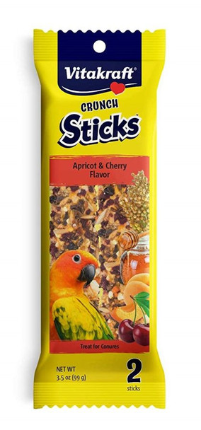 Vitakraft Crunch Sticks Apricot & Cherry Conure Treats 2 Pack
