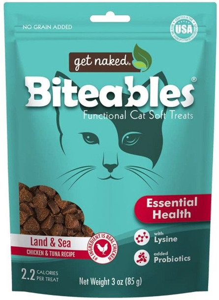 Get Naked Essential Health Biteables Soft Cat Treats Land and Sea Flavor 3 oz
