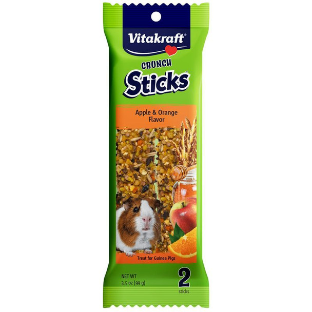 Vitakraft Crunch Sticks Guinea Pig Treats - Apple & Orange Flavor 2 Pack