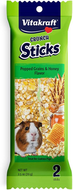 Vitakraft Guinea Pig Crunch Sticks with Popped Grains & Honey 2 Pack - (2.5 oz)