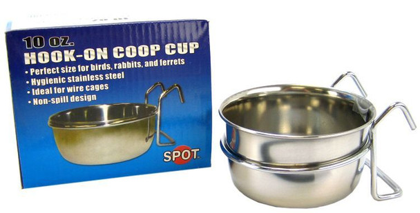Spot Stainless Steel Hook-On Coop Cup 10 oz (4 Diameter)