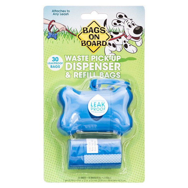 Bags on Board Bone Shaped Pick up Bag Dispenser - Blue 1 Count