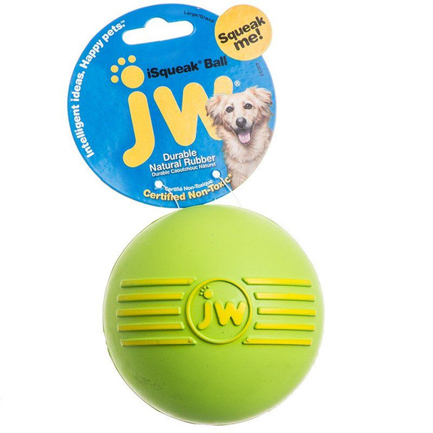 JW Pet iSqueak Ball - Rubber Dog Toy Medium - 3 Diameter