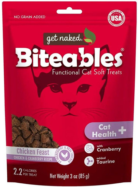 Get Naked Cat Health Biteables Soft Cat Treats Chicken Feast Flavor 3 oz