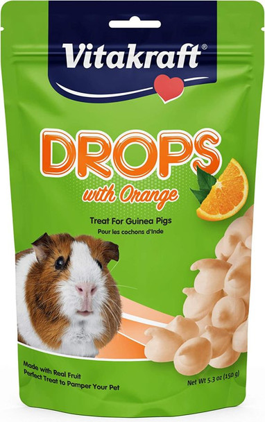 Vitakraft Drops with Orange for Pet Guinea Pigs 5.3 oz