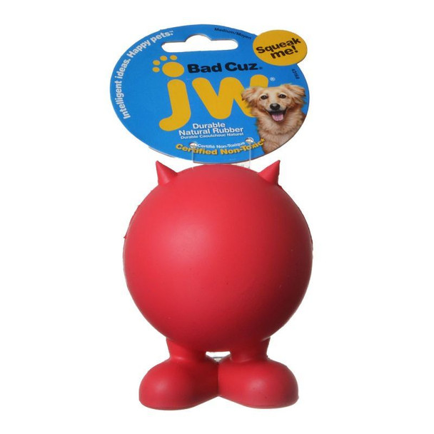 JW Pet Bad Cuz Rubber Squeaker Dog Toy Medium - 4 Tall