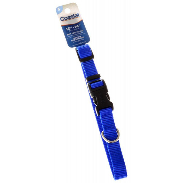 Tuff Collar Nylon Adjustable Collar - Blue 10-14 Long x 5/8 Wide