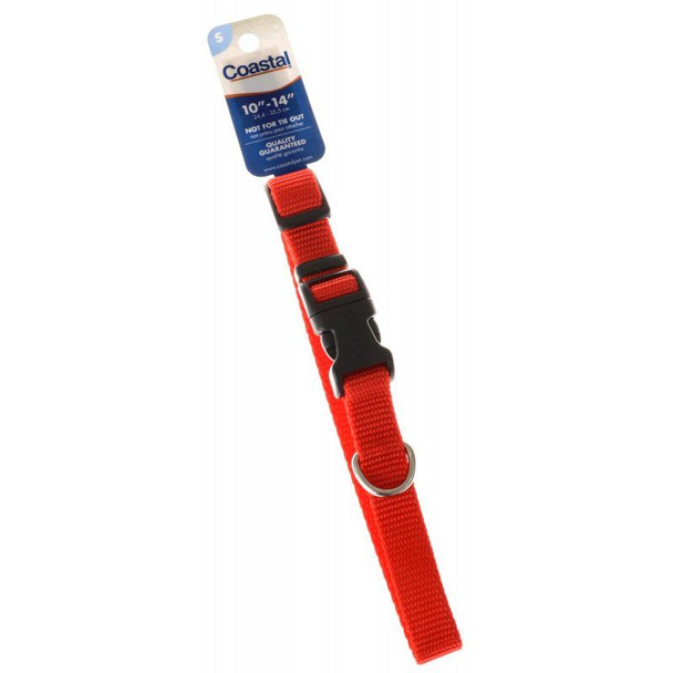 Tuff Collar Nylon Adjustable Collar - Red 10-14 Long x 5/8 Wide