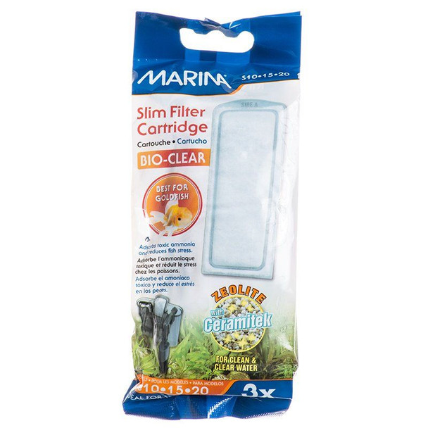 Marina Bio-Clear Zeolite Slim Power Filter Cartridge 3 Pack