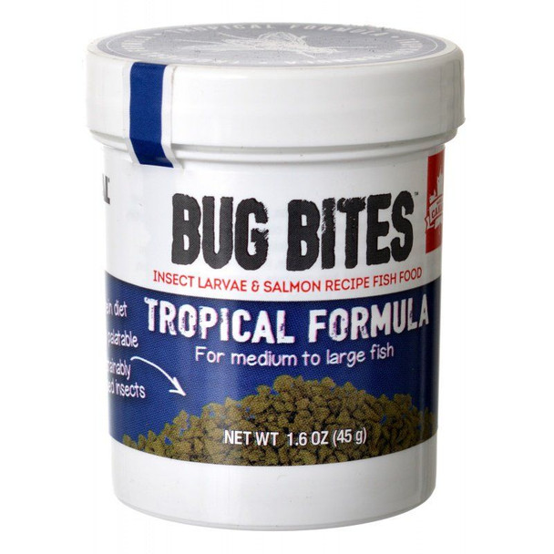Fluval Bug Bites Tropical Formula Granules for Medium-Large Fish 1.59 oz