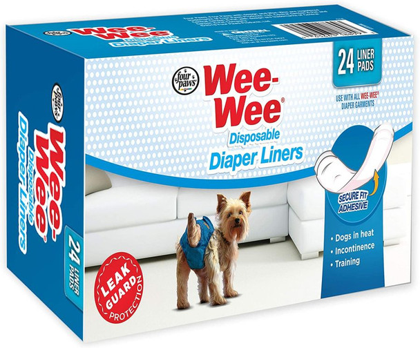 Four Paws Wee Wee Diaper Garment Pads 24 Pads