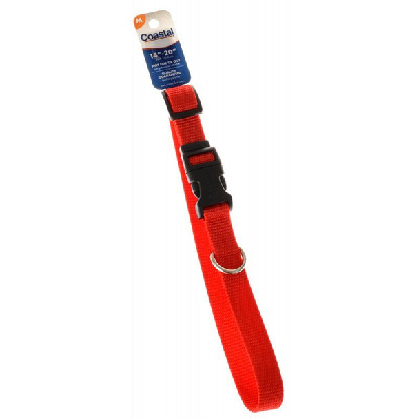 Tuff Collar Nylon Adjustable Collar - Red 14-20 Long x 5/8 Wide