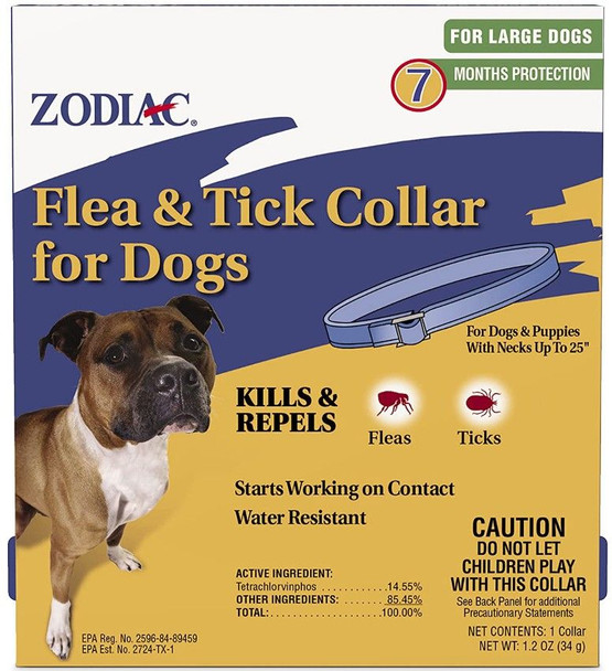 Zodiac Flea & Tick Collar for Large Dogs 1 Collar - (7 Month Protection)