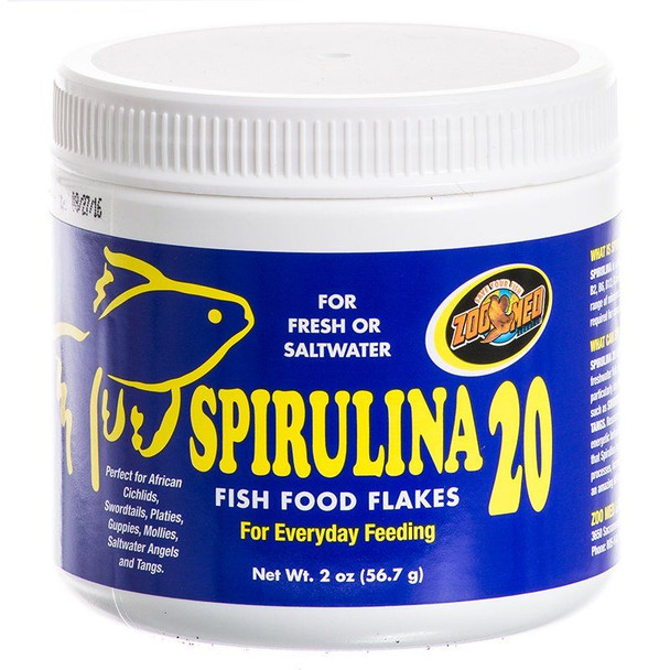 Zoo Med Spirulina 20 Flakes Fish Food 2 oz