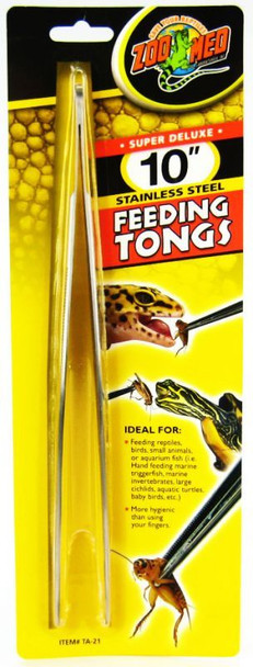 Zoo Med Feeding Tongs - Stainless Steel 10 Long Feeding Tongs