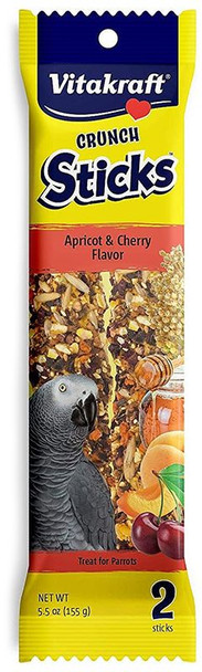 Vitakraft Crunch Sticks Apricot & Cherry Parrot Treats 2 Pack