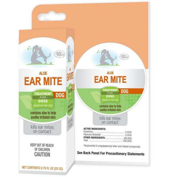 Four Paws Ear Mite Remedy for Dogs .75 oz
