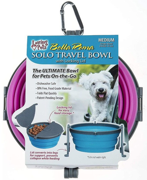 Loving Pets Bella Roma Pink Travel Bowl  1 count - Medium