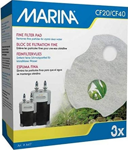Marina Canister Filter Replacement Fine Filter Pad for CF20/CF40 3 count
