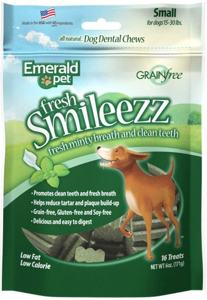 Emerald Pet Fresh Smileezz Dental Dog Treats Small 6 oz