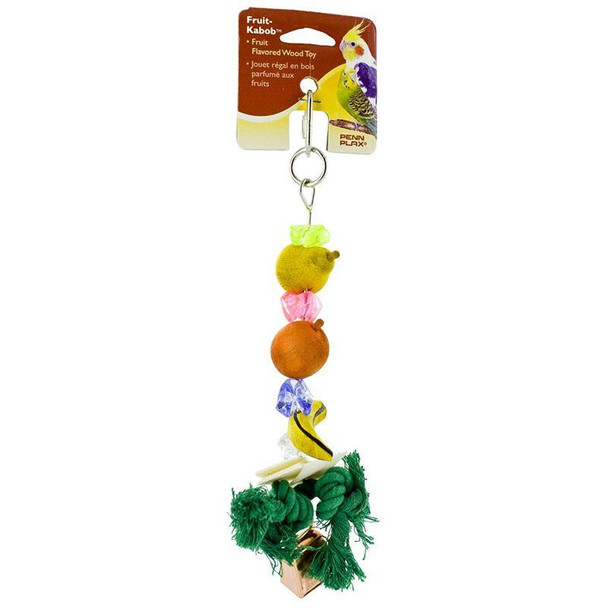 Penn Plax Bird Life Fruit-Kabob Wood Cockatiel Toy 11 Long