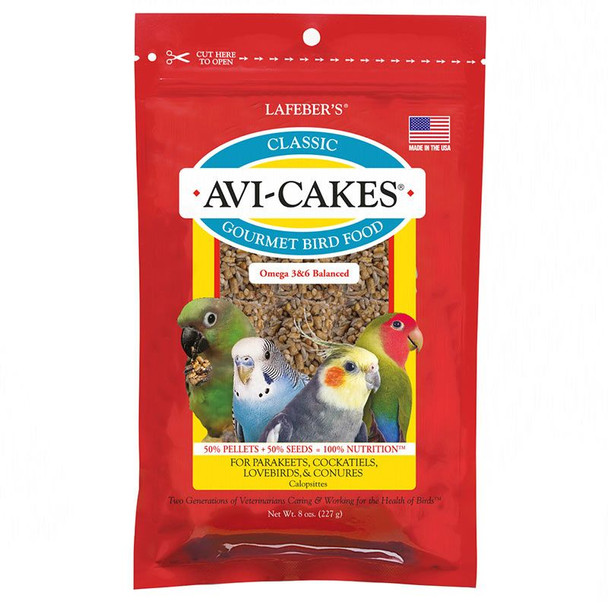 Lafeber Classic Avi-Cakes Gourmet Parakeet, Cockatiel & Conure Food 8 oz