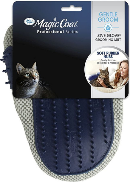 Four Paws Love Glove Grooming Mitt for Cats One Size Fits All - (9L x 6.75W)