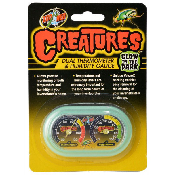 Zoo Med Creatures Dual Thermometer & Humidity Gauge 1 Count
