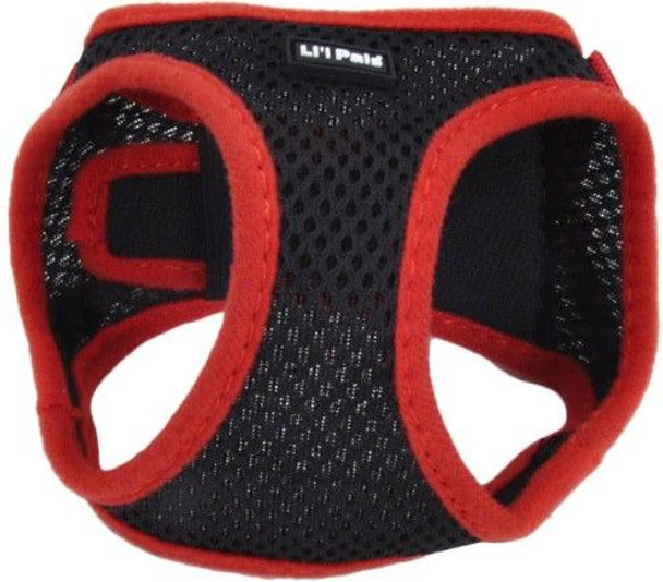 Li'L Pals Black Harness with Red Lining Small (Neck: 8-10)