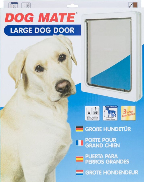 Dog Mate Multi Insulation Dog Door - White Large (Dogs up to 25 Shoulder Height)