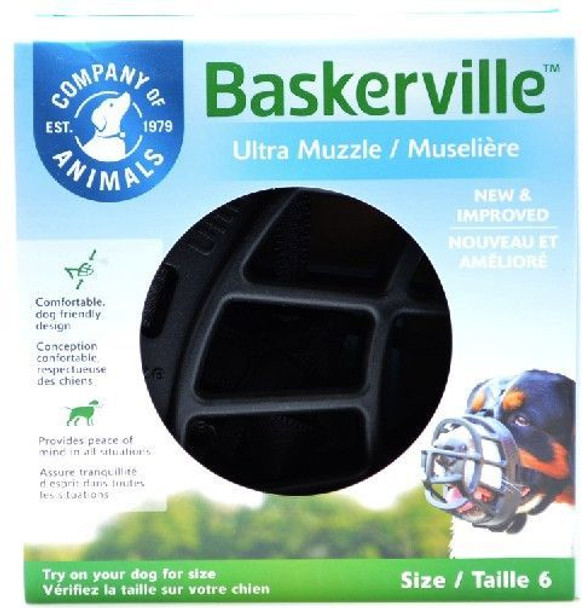 Baskerville Ultra Muzzle for Dogs Size 6 - Dogs 80-150 lbs - (Nose Circumference 16)