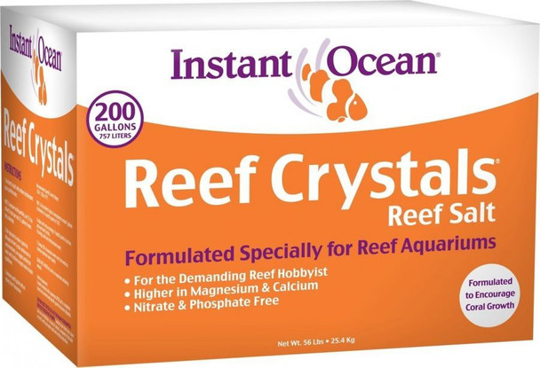 Instant Ocean Reef Crystals Reef Salt for Reef Aquariums 56 lbs (Treats 200 Gallons)