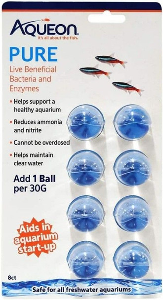 Aqueon Pure LIve Beneficial Bacteria and Enzymes for Aquariums 8 count