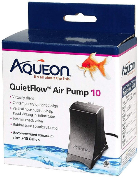 Aqueon QuietFlow Air Pump Air Pump 10 - (2-10 Gallon Aquariums)