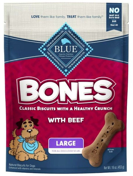 Blue Buffalo Classic Bone Biscuits with Beef Large 16 oz