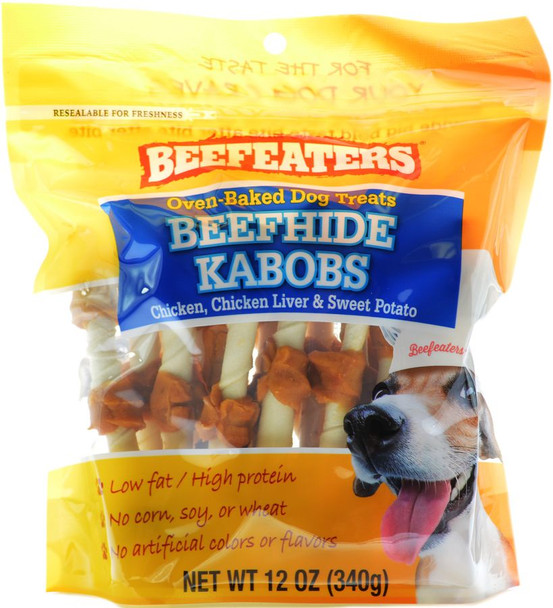 Beefeaters Oven Baked Beefhide Kabobs Dog Treat 12 oz