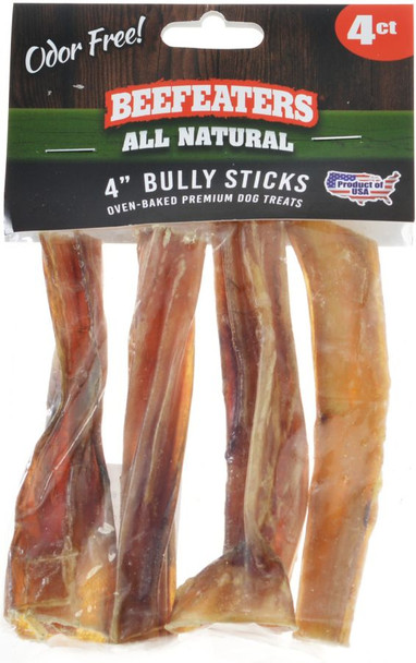 Beefeaters Bully Stick Dog Chews Small 4 count