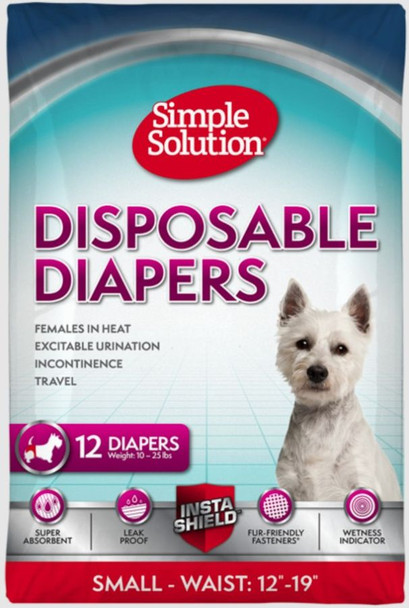 Simple Solution Disposable Diapers Small - 12 Count - (Waist 15-19)