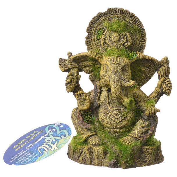 Exotic Environments Ganesha Statue with Moss Aquarium Ornament 4.75L x 4W x 6.25H