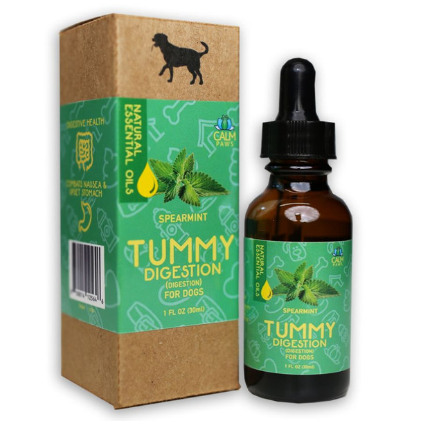 Calm Paws Tummy Spearmint Digestion Aid Essential Oil for Dogs 1 oz