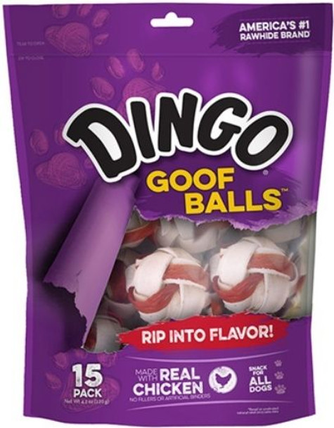 Dingo Goof Balls Chicken & Rawhide Chew Small - 1(15 Pack)