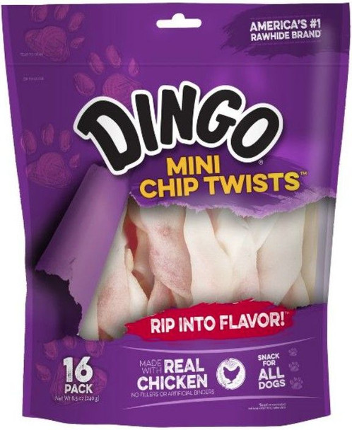 Dingo Chip Twists Meat & Rawhide Chew Regular 6 (16 Pack)