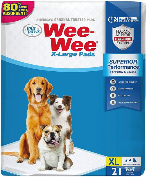 Four Paws X-Large Wee Wee Pads 28 x 34 21 count