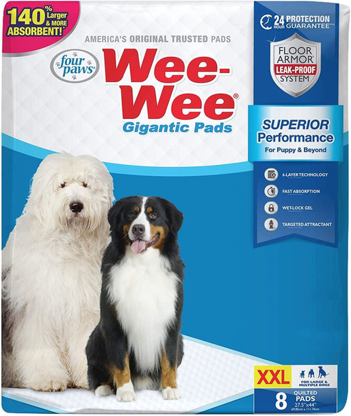 Four Paws Gigantic Wee Wee Pads 8 count