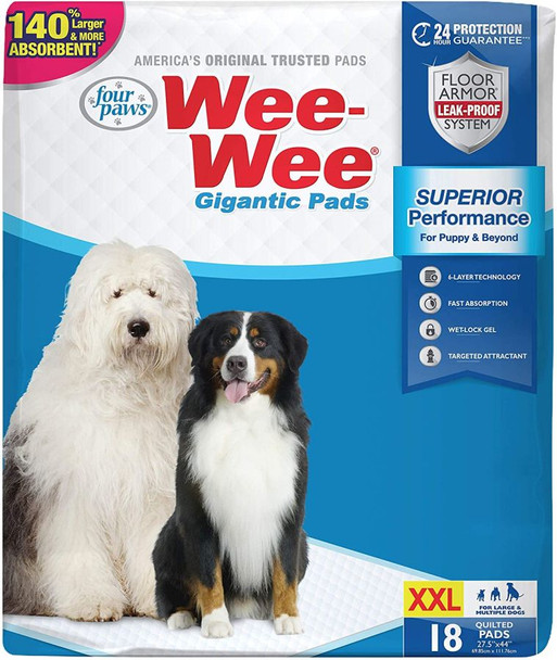 Four Paws Gigantic Wee Wee Pads 18 count