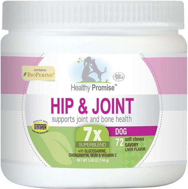 Four Paws Healthy Promise Hip and Joint Supplement for Dogs 72 count
