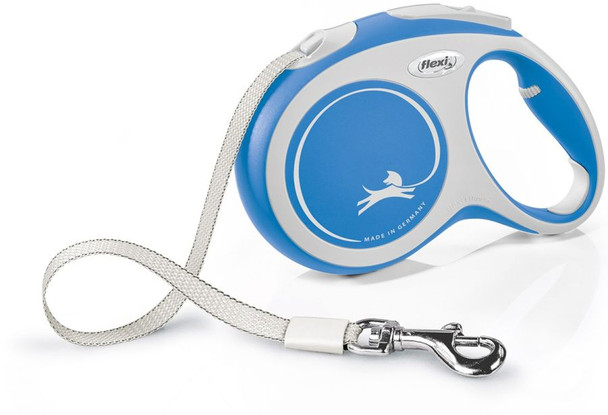 Flexi New Comfort Retractable Tape Leash - Blue Large - 16' Tape (Pets up to 132 lbs)