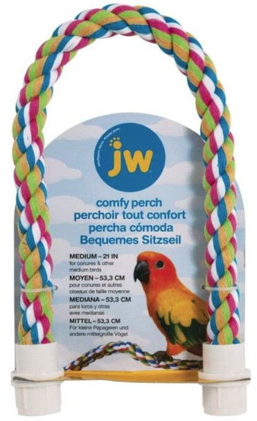 JW Pet Flexible Multi-Color Comfy Rope Perch 21 Medium 1 count
