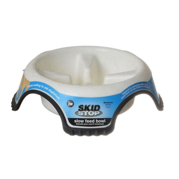 JW Pet Skid Stop Slow Feed Bowl Medium - 8.5 Wide x 2.5 High (3.75 cups)